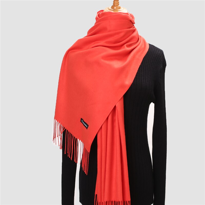 Christmas Gift  Winter Scarf For Women Long Warm Cashmere Scarves Hijab Solid Lady Shawl Wrap Female Pashmina Bandana Head Scarfs Echarpe