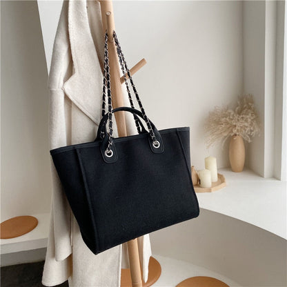 solvbao  Women's Casual Shoulder Bag Tote Designer Female Bag New Chain Messenger Bags Canvas Leisure Handbags Women's Bag  Trend