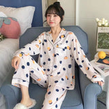 Cotton Home Suits Korean Sleepwear Plaid Print Pajamas for Women Summer  Pyjamas Girls Pijama Short and Long Sleeve Pjs Set