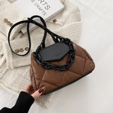 Back To College  Kawaii Tote Bag Hit Winter PU Leather Padded Quilted  Women's Designer Handbag Luxury Brand Chain Shoulder Crossbody Bags