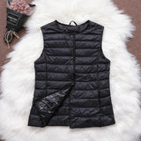 Black Friday Sales New Causal Women White Duck Down Vest Ultra Light Vest Jacket Winter Weightless Round Collar Sleeveless Coat Outwear