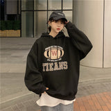 Black Friday Sales Women's Hooded Sweater Retro Trend Loose Lazy Letter Print Y2K Autumn And Winter All-Match Top Plus Fleece Pullover