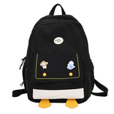 Back to school backpack Nylon Cute Bear Female Student College Bag Badge Girl Doll Kawaii Book Ladies Fashion Bags Trendy