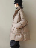 Black Friday Sales  New Winter Women Stand Collar White Duck Down Coat Casual Female Thick Warm Down Parka Snow Outwear