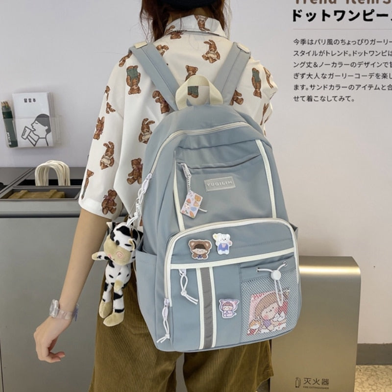 Back to school backpack Schoolbag Female Korean High Student Japanese   High-Capacity Middle And Junior High Backpack