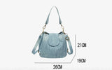 solvbao  Casual Denim Bucket bag for women Shoulder Crossbody Bag Multiple pockets  ladies handbag Luxury design Female big Totes blue