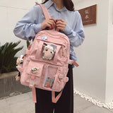 Back to school backpack Waterproof Nylon Female Schoolbag College Lady Laptop Backpacks Kawaii Girl Travel Book Bags Cute Large Capacity