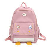 Back to school backpack Nylon Cute Bear Female Student College Bag Badge Girl Doll Kawaii Book Ladies Fashion Bags Trendy