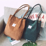 solvbao  Fashion Outdoor Leisure Shopping Bag Shoulder Bags Women New Corduroy Canvas Bag Girl Travel Party Organizer with Button Handbag