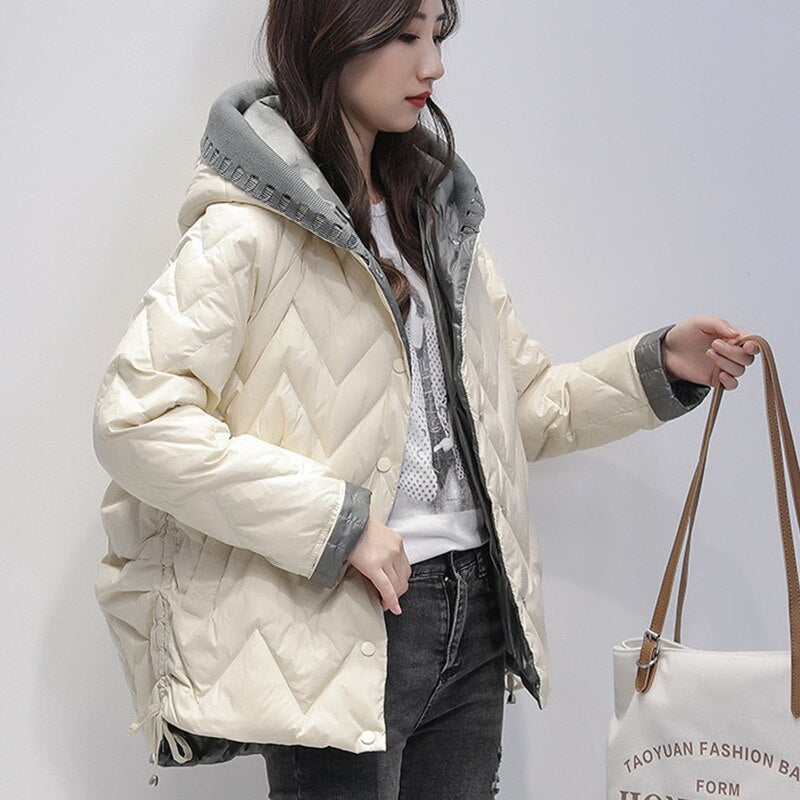 Black Friday Sales Casual Female Hooded White Duck Down Short Coat Winter Women Ultra Light Down Jacket Ladies Warm Snow Parkas Outwear