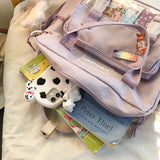 Back to school backpack Small Canvas Teenager Girls For Female Student Patchwork Kawaii Rucksacks Mochila Mini Backpack