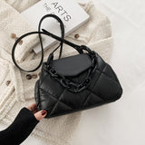 Back To College  Kawaii Tote Bag Hit Winter PU Leather Padded Quilted  Women's Designer Handbag Luxury Brand Chain Shoulder Crossbody Bags