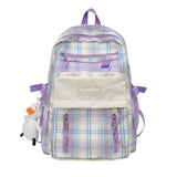 Back to school backpack Cute Girl Lattice Travel Bag Fashion Lady Kawaii Book Trendy College Cool Female Plaid Laptop Bag