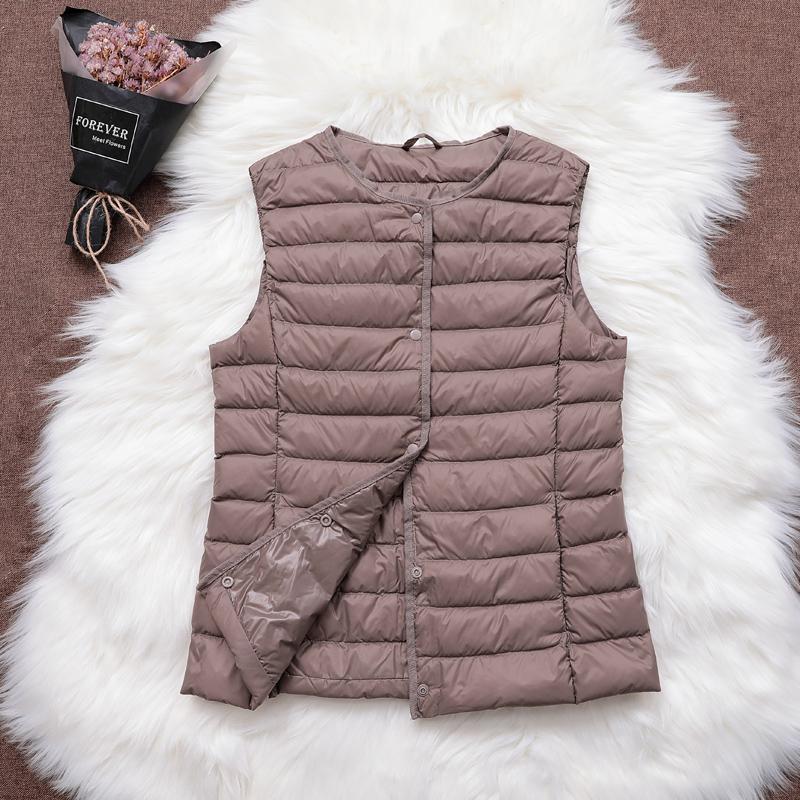 Black Friday Sales New Causal Women White Duck Down Vest Ultra Light Vest Jacket Winter Weightless Round Collar Sleeveless Coat Outwear