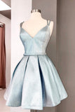 solvbao Cute Satin Short Prom Dresses, A-Line Homecoming Dresses