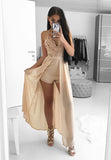 solvbao Stylish Chiffon Sequins Long Prom Dresses, V-Neck Evening Party Dress