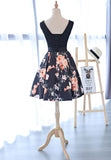 solvbao Cute V-Neck Floral Prom Dresses, A-Line Homecoming Dresses