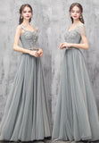 solvbao A-Line Tulle Long Prom Dresses, Off the Shoulder Evening Dresses