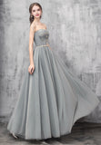 solvbao A-Line Strapless Long Prom Dresses, Cute Evening Dresses