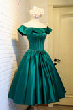 solvbao Cute Satin Short Prom Dress, Green A-Line Homecoming Dress