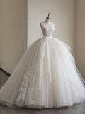 solvbao Light Champagne Ball Gown Tulle Sweetheart Long Prom Dress, Beautiful Formal Dress Sweet 16 Dress