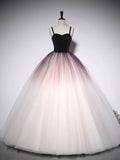 solvbao Lovely Ombre Tulle Long Ball Gown, A-Line Sweetheart Neckline Formal Evening Gown