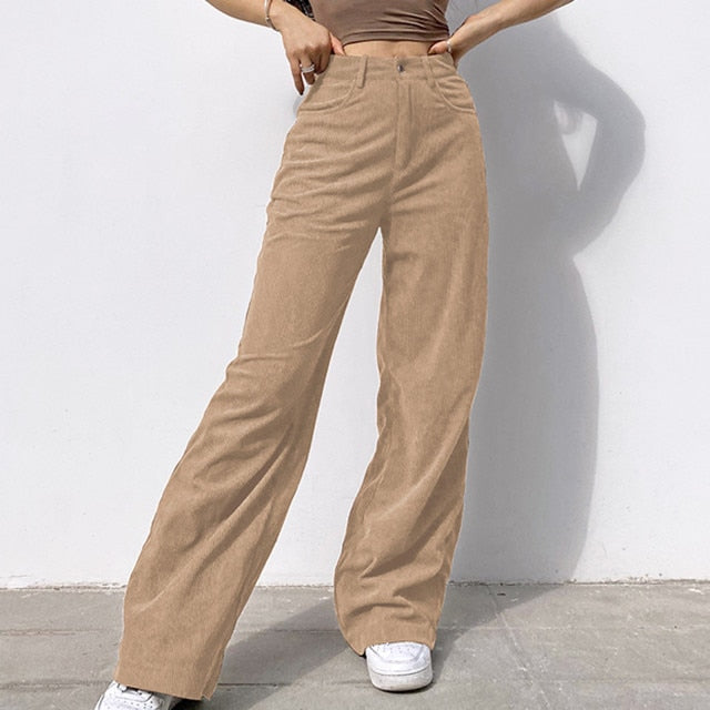 solvbao LANFUBEISI  New Spring Fashion Jeans Women Pants Solid Mid Waisted Wide Leg Pants Straight  Casual Baggy Trousers Jean Femme