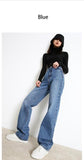 solvbao LANFUBEISI Woman Jeans  New Fashion Straight Pants High Waist Casual Mom Baggy Jean Female Full Length Loose Denim Boyfriend Trouser