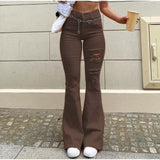 solvbao LANFUBEISI Y2k Blue Ripped Baggy Flare Pants Women High Waist Harajuku Wide Leg Denim Jeans Mom Female Streetwear Harajuku Trousers