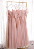 solvbao Pink Tulle Long Prom Dresses, A-Line Evening Party Dresses